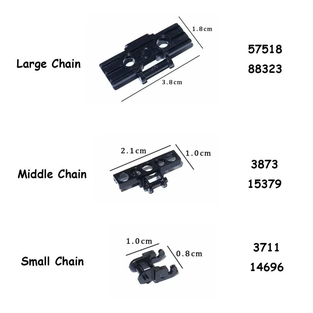 Tracks Wielen Technische stenen Onderdelen Tandwielen en assenset Tankketting Crawler Voor 3711 3873 57518 88323 15379 14696 Bouwstenen