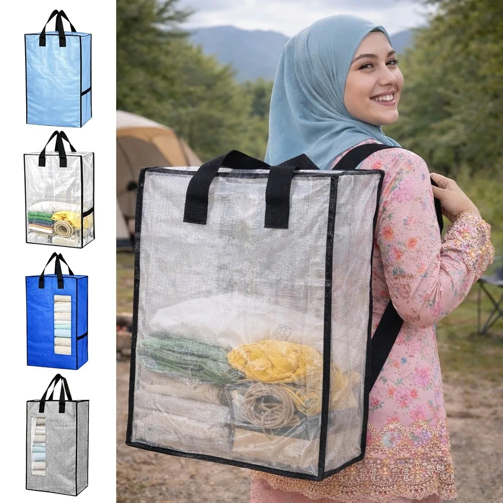 

New Large Capacity Backpack Waterproof Reusable Storage Bag Hand Carry Convenient Luggage Organizer