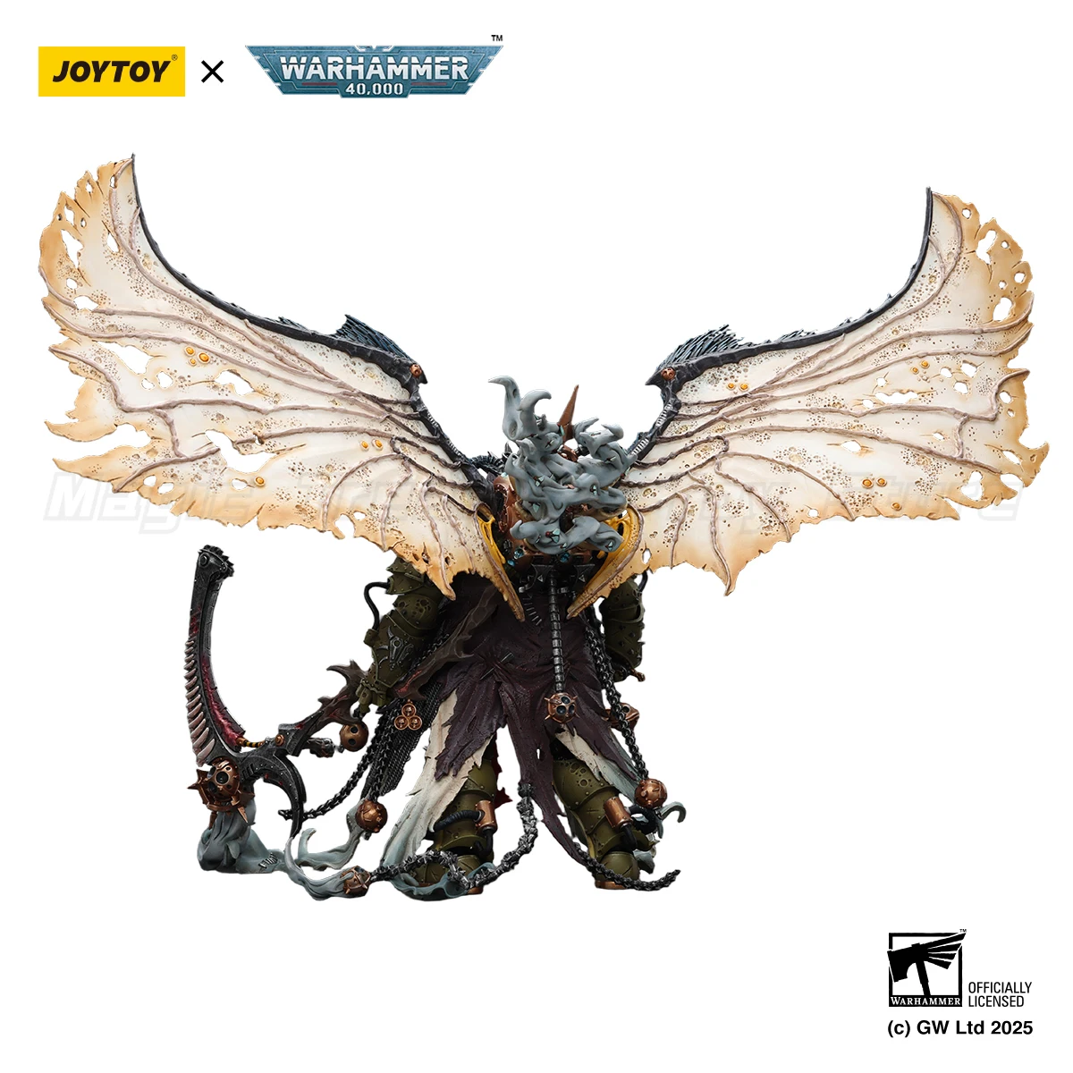 【البيع المسبق】JOYTOY Warhammer 40K Mortarion Daemon Primarch of Nurgle مع الأسلحة القديمة "الفالانترن" ونموذج لعبة "الصمت". #4