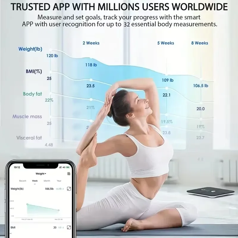 Inteligentna elektroniczna waga Bluetooth Bezprzewodowa cyfrowa inteligentna elektroniczna waga Bluetooth, bezprzewodowa cyfrowa, dokładnie mną