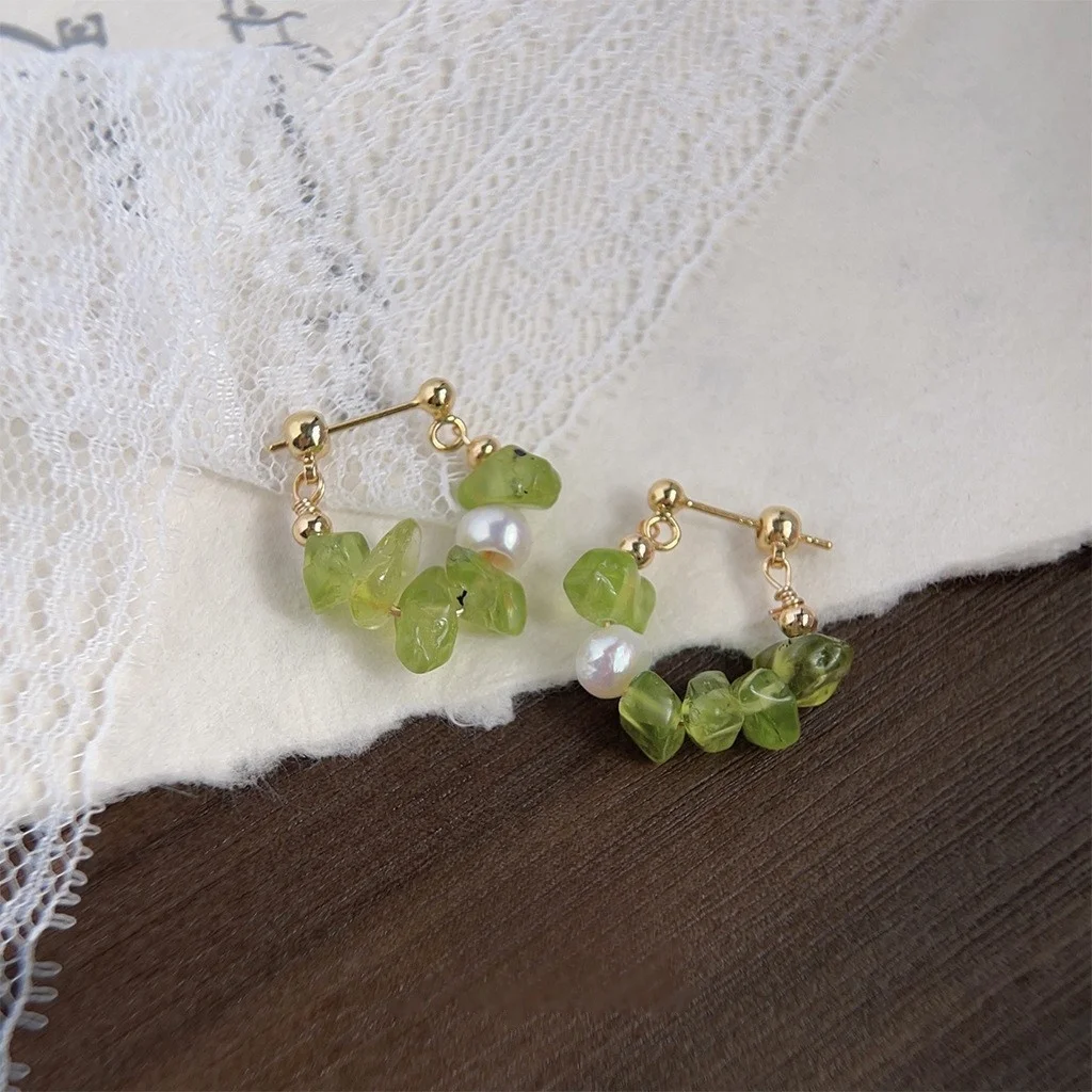 2025 Fresh handmade freshwater pearl natural stone new silver needle earrings women's personality earrings jewelry gifts