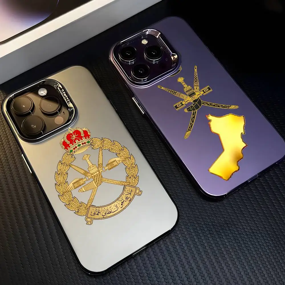 

Oman Logo Cool Fashion Phone Case For IPhone 16 15 14 13 12 11 Plus Pro Max Multicolor Aurora Laser Shockproof Funda Cover