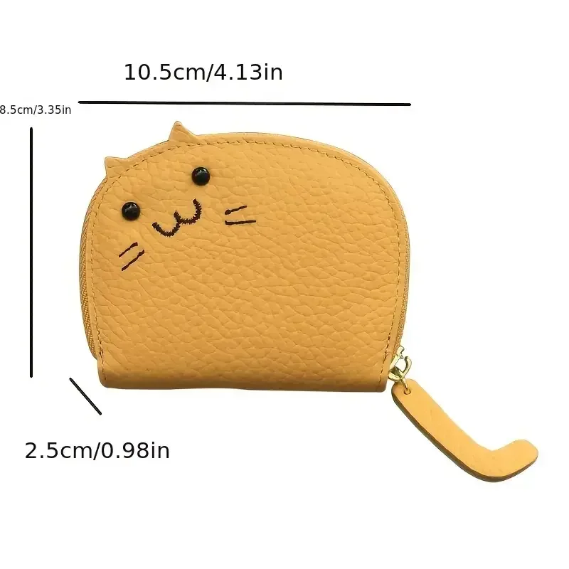 Portafoglio con design a forma di gatto dei cartoni animati Porta carte multi-slot per carte da donna Portamonete in ecopelle moda carino Porta carte d'identità creativo