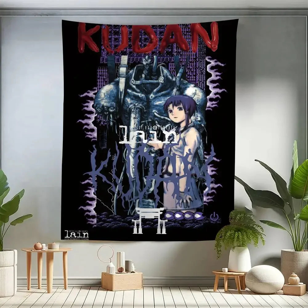 Lain Anime Chart Tapestry Art Science Fiction Room Home Decor Cheap Hippie Wall Hanging