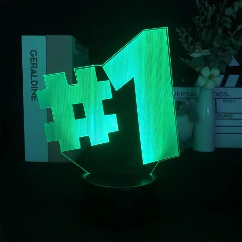 Number One Night Lamp Hot Game 3D Night Light 16 Color Changing Table Lamp Desk Decoration Lamps Present Idea Directly Supply