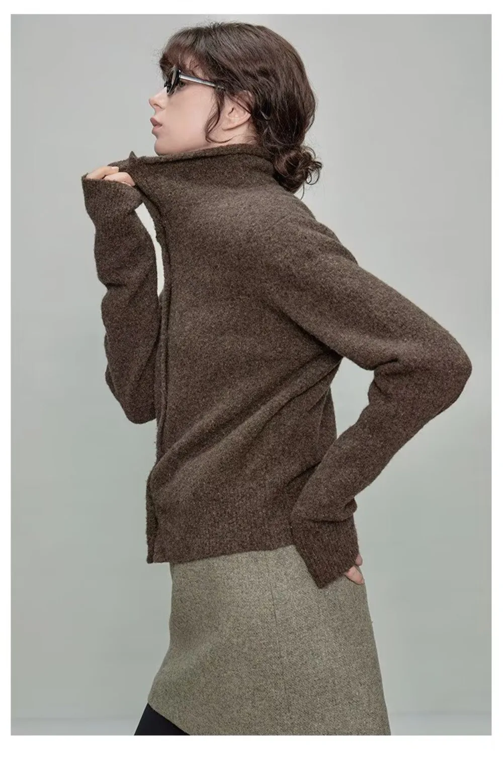 Commuting Style Sweater for Women Casual Versatile Sweater Turtleneck Design Lazy Top New Autumn and Winter Women's Clothing