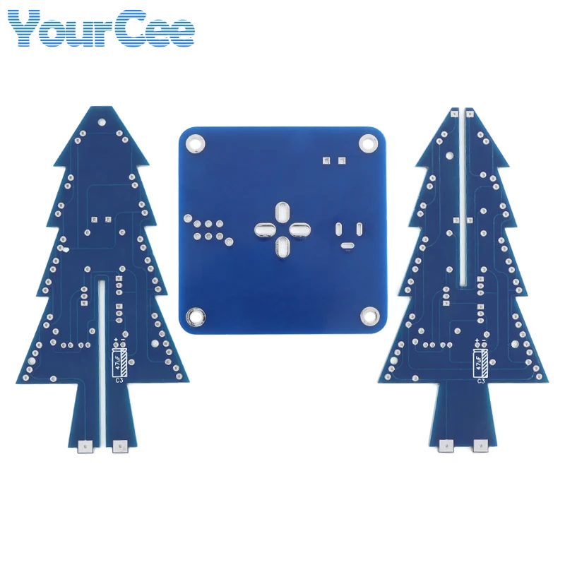 DIY Xmas Tree Kit Parts RGB Production 3D Colorful Christmas Tree LED Flash Circuit Welding Soldering Practice Learning  Suit