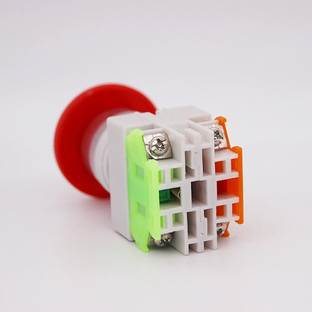 LAY37-11ZS Industrial Exigent Stop Push Button Switch With Red 40mm Mushroom Head 1NO 1NC DPST Self-Locking For Machinery