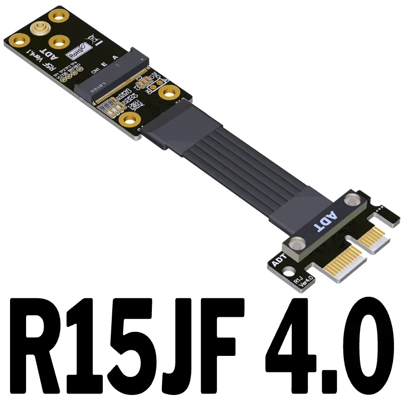 ADT M.2 NVMe / M.2 WiFi / Mini PCI-E SSD Riser Card to PCIe 4.0 x1 Riser Ribbon Adapter M-Key A.E Key NGFF mPCIe M2 For Extender