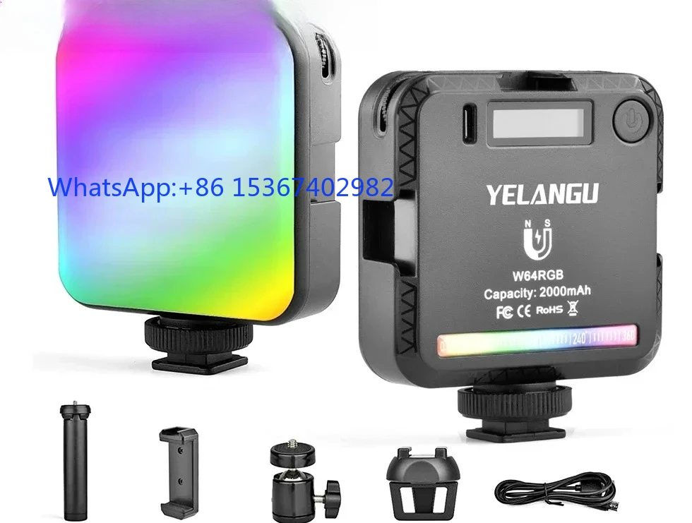 Pocket RGB LED Video Light 2500K-8500K Bi-Color CRI95 Full Color Photographic Fill Panel Lamp for Camera