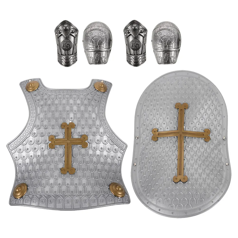 

1 Set Kids Shield Armour Realistic Roman Play Costume Party Prop For Boys Children 4-12 Durable Plastic Playset With