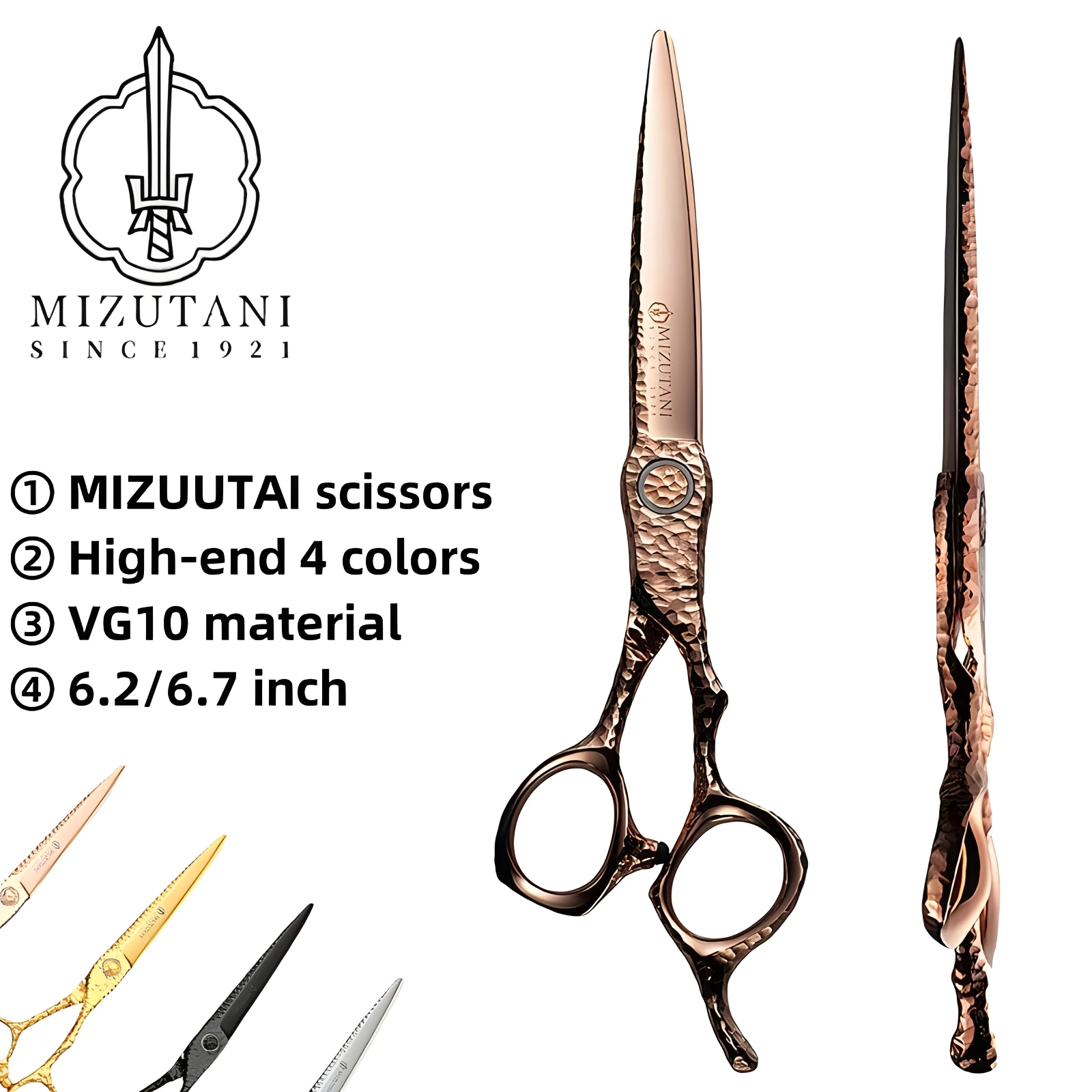 

MIZUTANI barber scissors 6.2/6.7 inch scissors VG10 Material High-end 4 colors Barber Shop Professional Hair Scissors Tools