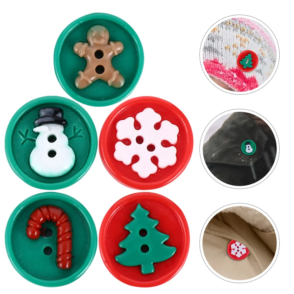 

30Pcs Resin Christmas Buttons Cartoon Style Two Holes DIY Craft Sewing Buttons for Clothing Decoration Small Coat Button