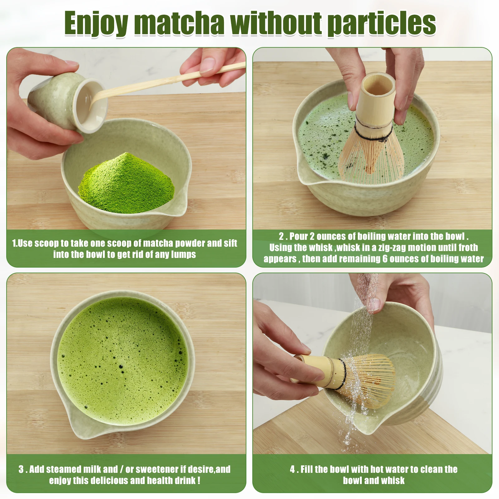 4db matcha Habverő beállítása Választékos matcha Tea beállítása újrafelhasználható matcha Gyártás vel Agyagművesség matcha tál matcha Habverő birtokosa számára Tea szerelmeseinek