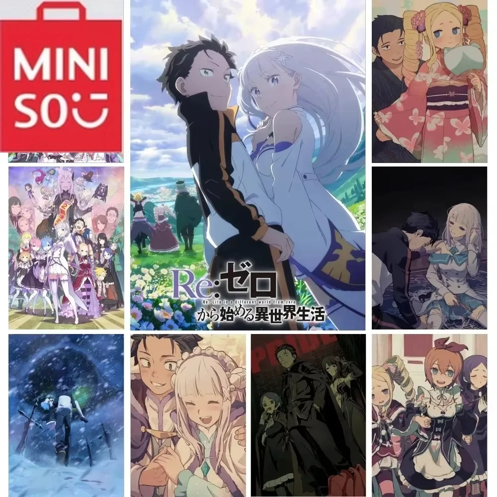 

MINISO Animation Re Life In A Different World From Zero Poster DIY Full Diamond Painting Mosaic Adult Room Decor Gift