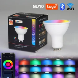 Graffiti WIFI Intelligent GU10 Dimmable Light Cup Supports Alexa Google Voice Control RGB Light Bulb Bluetooth WiFi