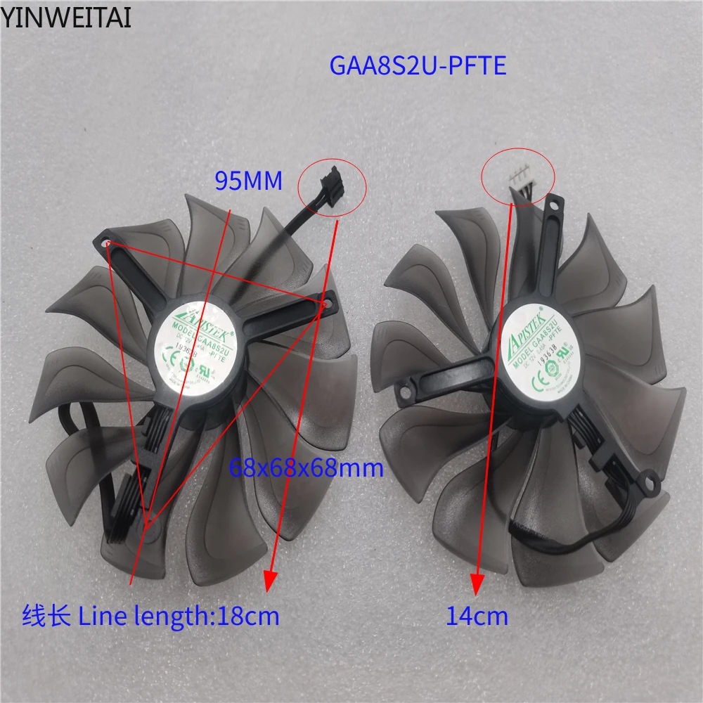 GAA8S2U PFTE For PALIT RTX2060S 2070 2070S 2080 2080ti 2080S JETSTREAM/ROCK Graphics Card Cooling Fan FD10015H12S