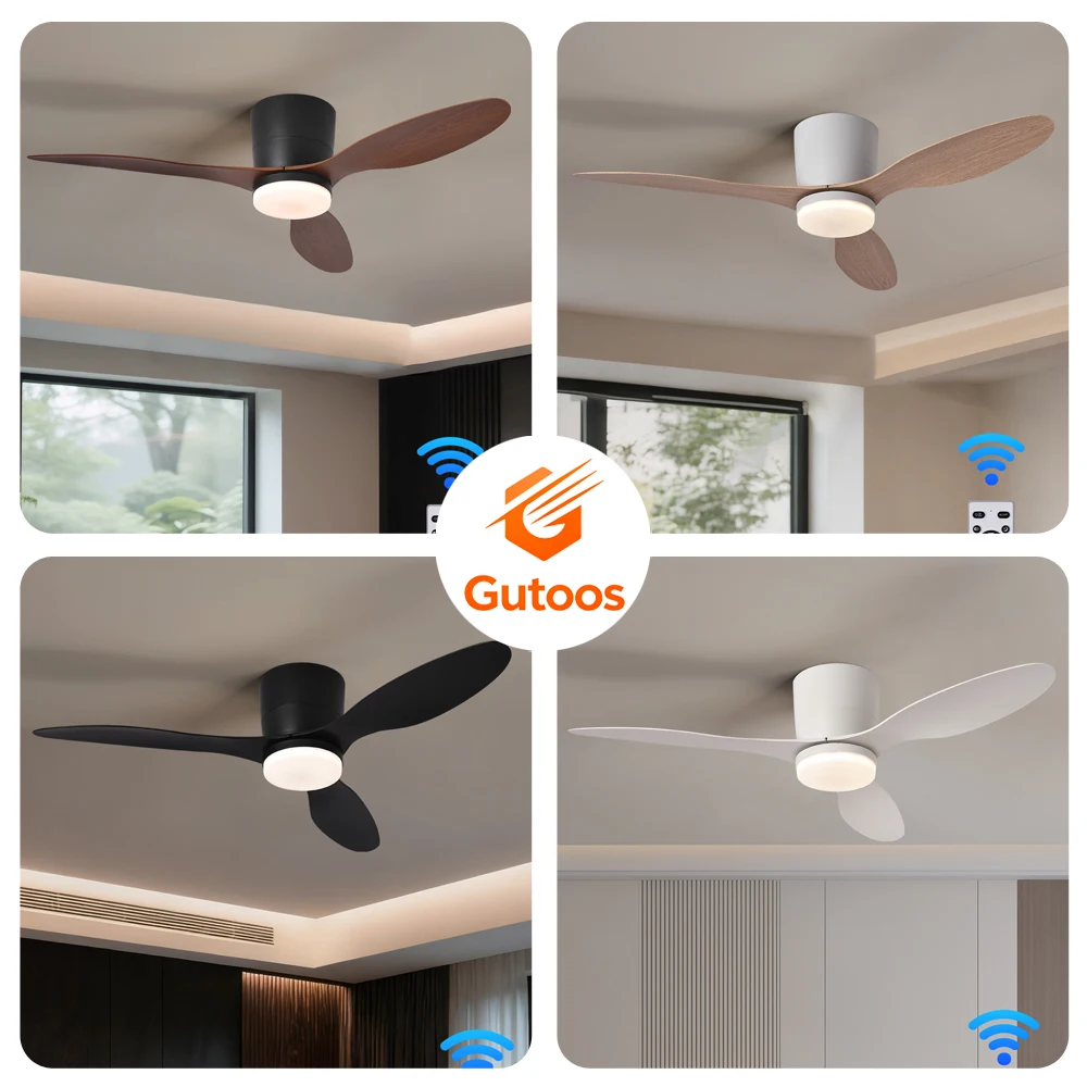 Ceiling Fan with Light 3 Colors, 6 Speeds, Timing, Ceiling Fan with Remote Control 3 Blades for Kitchen Bedroom Dining Room