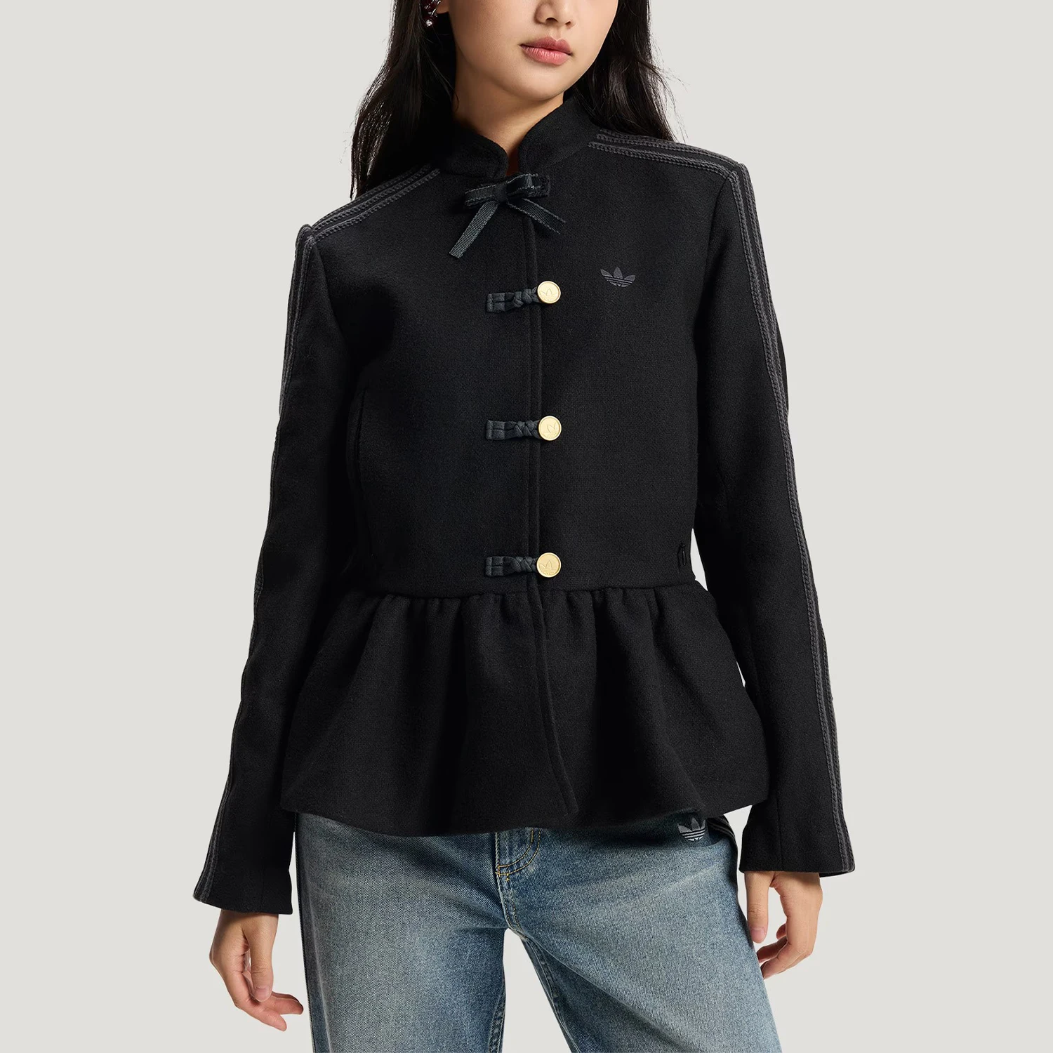 

Adidas genuine clover women's new Chinese style flower bud waist jacket KR5068