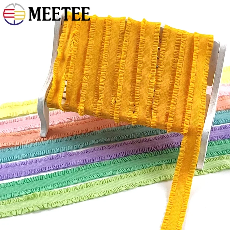 5/10Y 13mm Elastic Bands for Sewing Double Lace Trims Bra Strap Rubber Ribbon Underwear Hairband Tapes DIY Garment Accessories