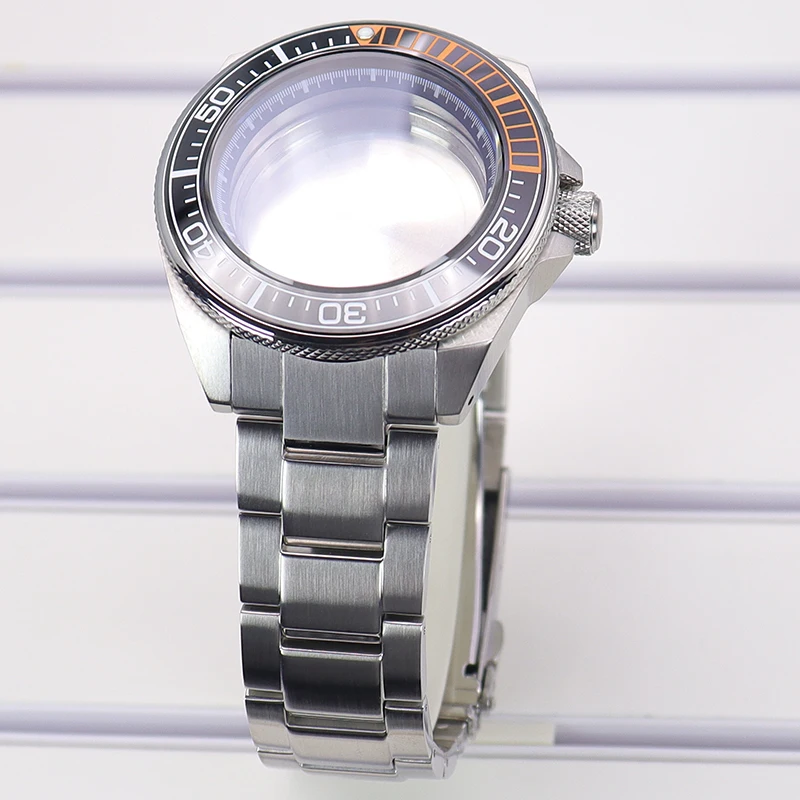 43,8 mm für SKX Samurai Taucheruhrgehäuse, Armbandzubehör, Saphirglas für NH35 NH36 NH38 4R35 4R36, transparente Rückseite – Detail 5