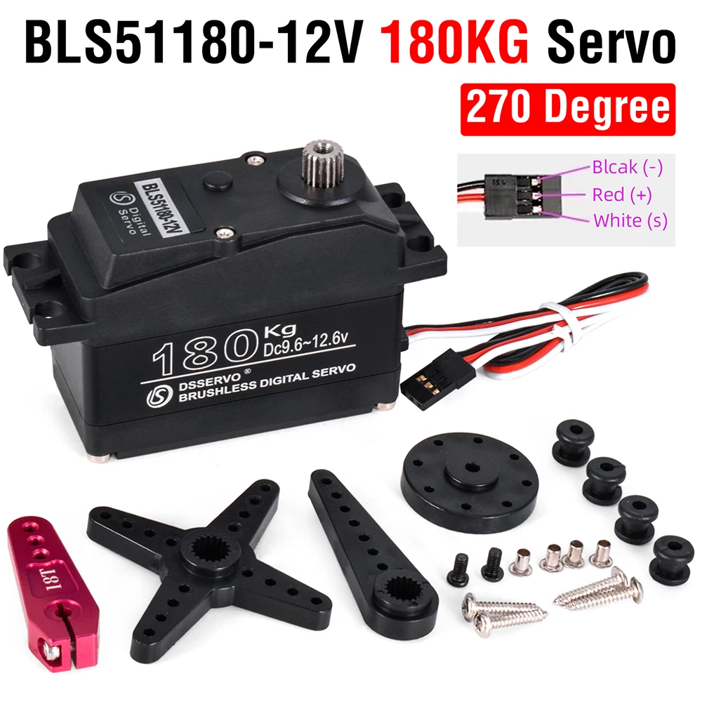 9IMOD 180 kg bürstenloses Servo RC Digital Servo 12 V/24 V 180/270 Grad High Torque Servo für 1/5 RC Auto Baja Auto