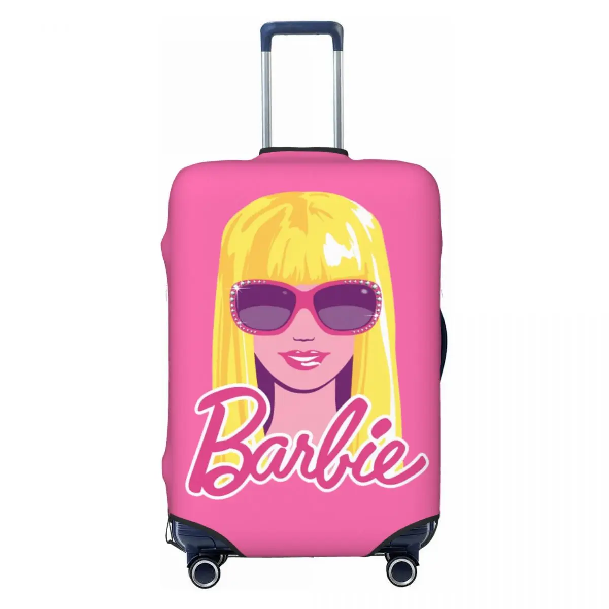 Custom Pink Girl Barbie Luggage Cover Elastic Travel Suitcase Protective Covers Fits 18-32 Inch