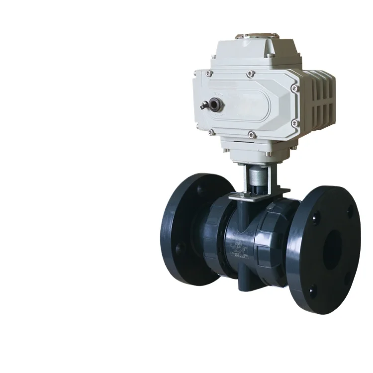 BZ electric UPVC flanged ball valve Q941F plastic corrosion-resistant chemical environmental protection water supply shut-off