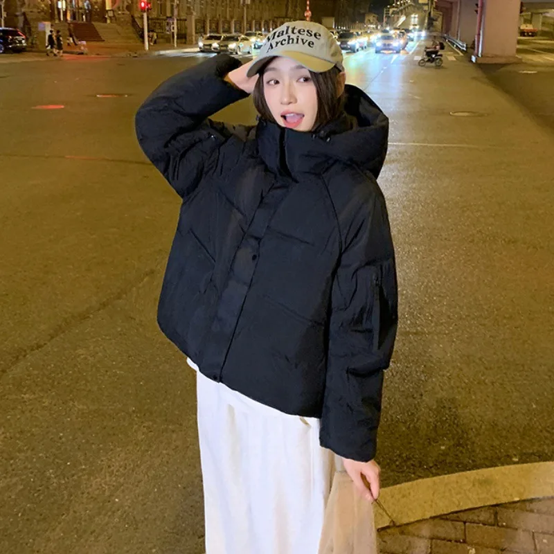 Nieuwe trend winter cropped pufferjack losse warme katoenen jas dames casual korte dikkere katoenen bovenkleding winterjas dames