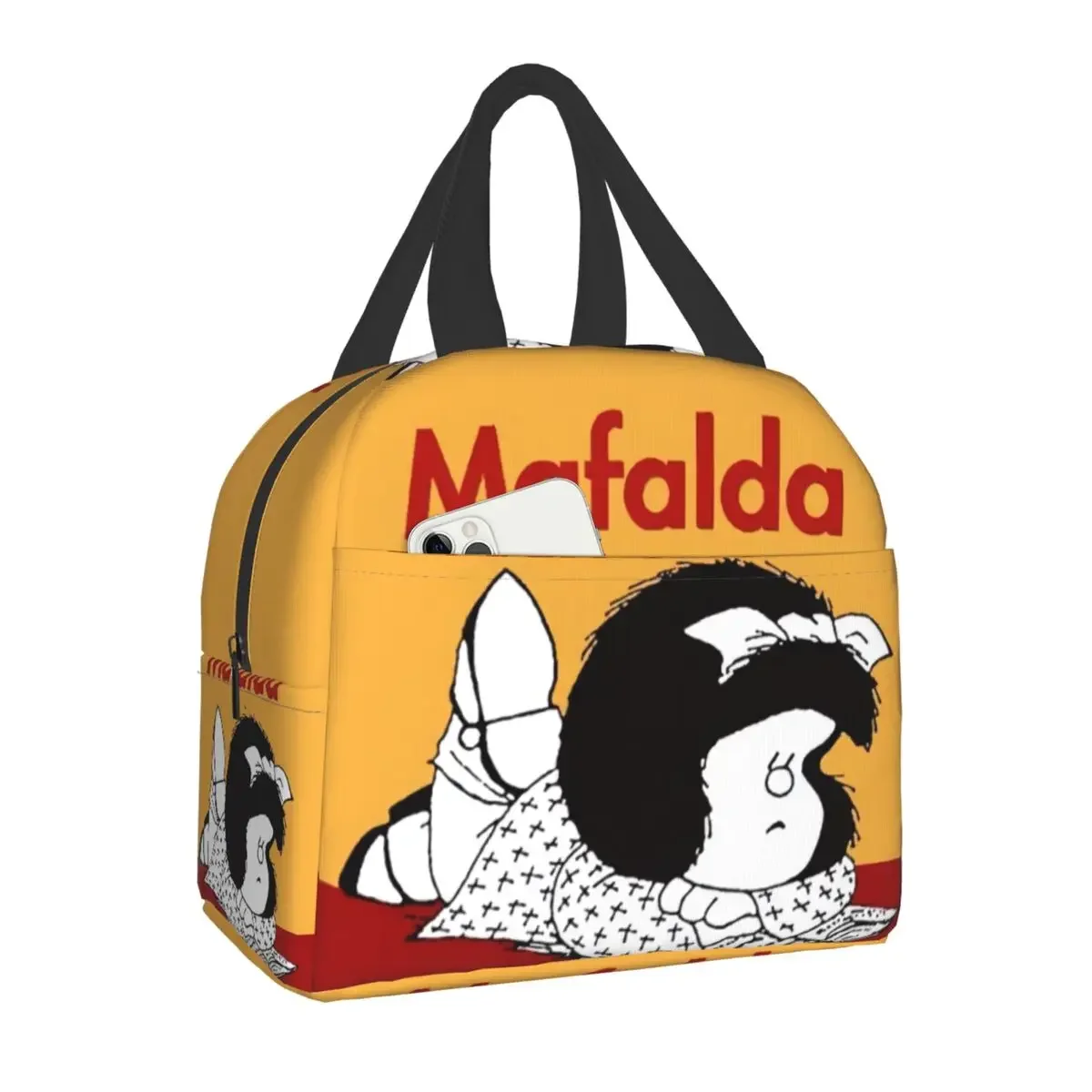 Mafalda Insulated Lunch Bag for Outdoor Picnic Argentine Quino Comics Resuable Thermal Cooler Bento Box Women Kids