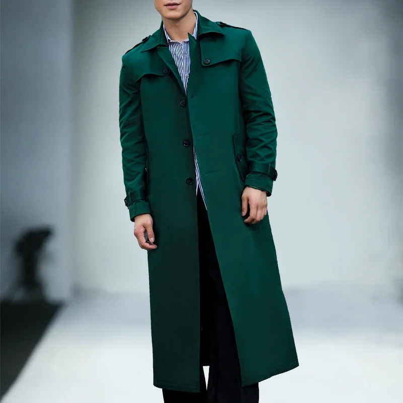 

Autumn Winter Men Trench Coat Long Sleeve Daily Smart Casual British Style Luxury Outwear Korean Coat Men for Birthday Gift