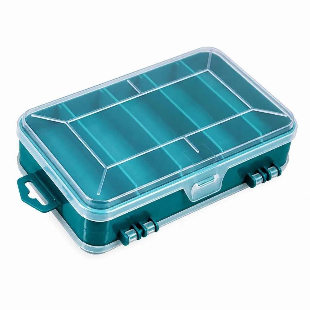 2pcs Double Sided Hardware Organizer Box Plastic Transparent Storage Case Multi Compartment Tool Box Organiser
