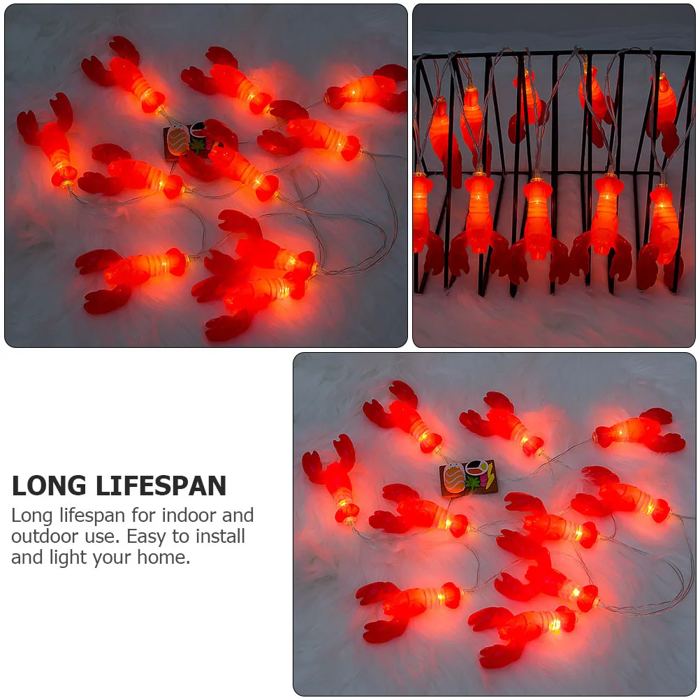 1 個クリスマスロブスター LED ランプストリング装飾照明屋内屋外フェスティバルハンギングライト暖かい雰囲気ホリデーデコレーション