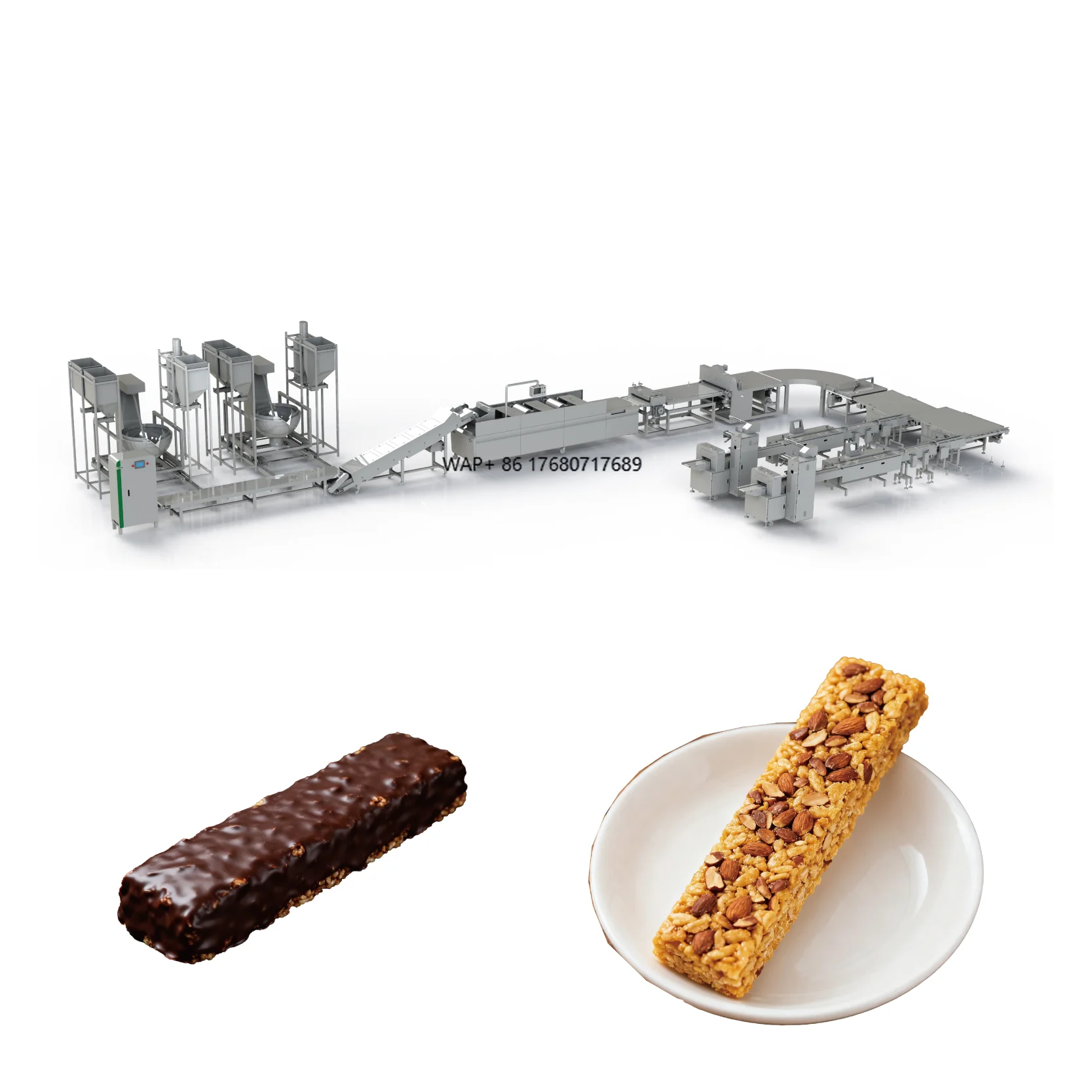 Customized Granola Cereal Bar Production Line Automatic Oat Chocolate Bar Machine Energy Bar Forming Line Bearing 350kg/h
