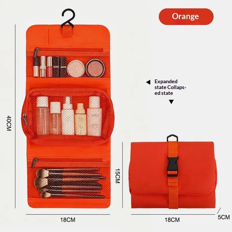 Faltbare, abnehmbare Kosmetiktasche, große Kapazität mit Haken, Aufbewahrungstasche für Herren auf Geschäftsreisen, Reise-Kosmetiktasche für Damen – Detail 9