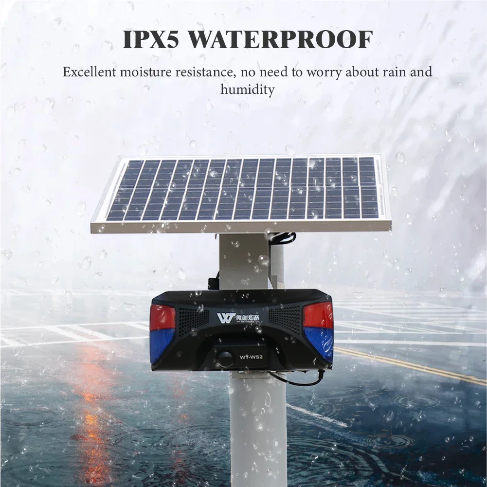 Outdoor Solar Waterproof Burglar PIR Infrared Human Motion Triggers Voice Alarm System Home Security Wireless Alarm System