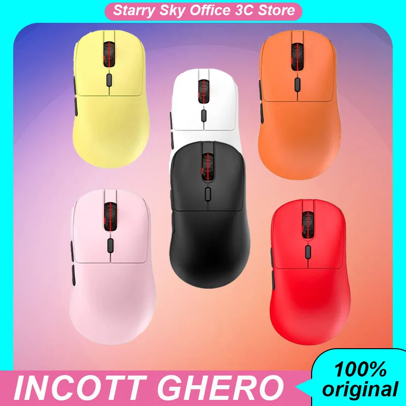 

Incott GHERO Mouse 2.4g wireless Dual Mode Low Latency PAW3395 Sensor Ergonomics Gaming Mouse Office PC accessories Gifts