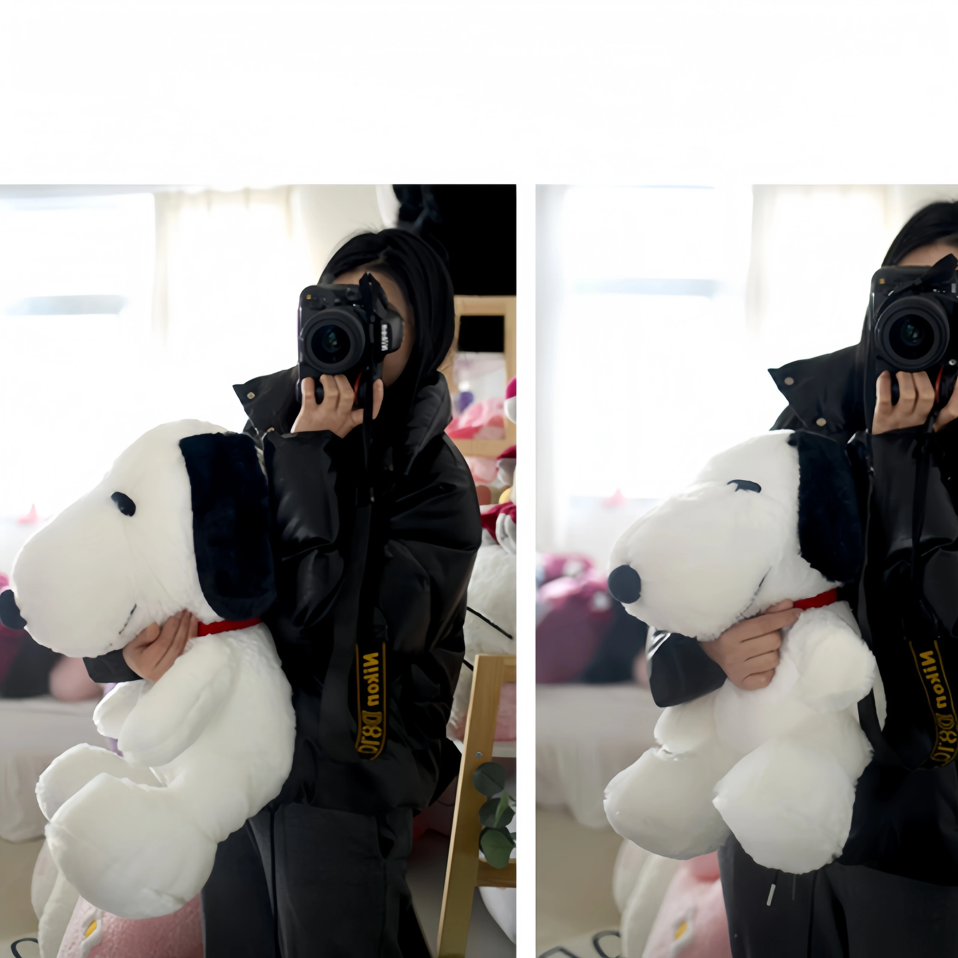 

Anime Snoopy Kawaii Snoopy Plushies Pillow Plush Doll Black and White Dog Plushies Throw Pillow Stuffed Room Decoration Soft Toy