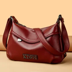 Genuine High Quality Leather Casual Handbags Solid Color Tote Bags Female Large Capacity Shoulder Bags for Women 2024 Sac A Main