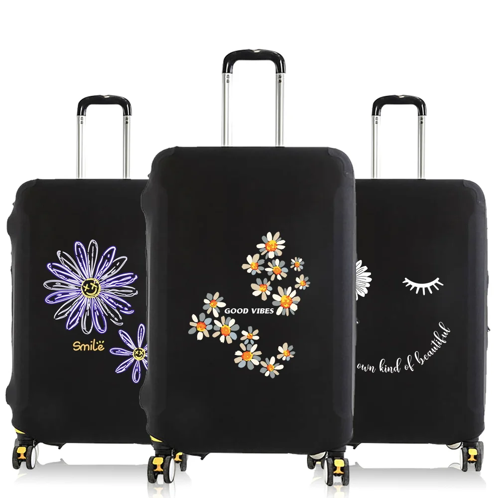 Travel Luggage Dust Cover Daisy Series Protective Case Travel Accessories Elastic Luggage Cover Apply To 18-28inch Suitcase