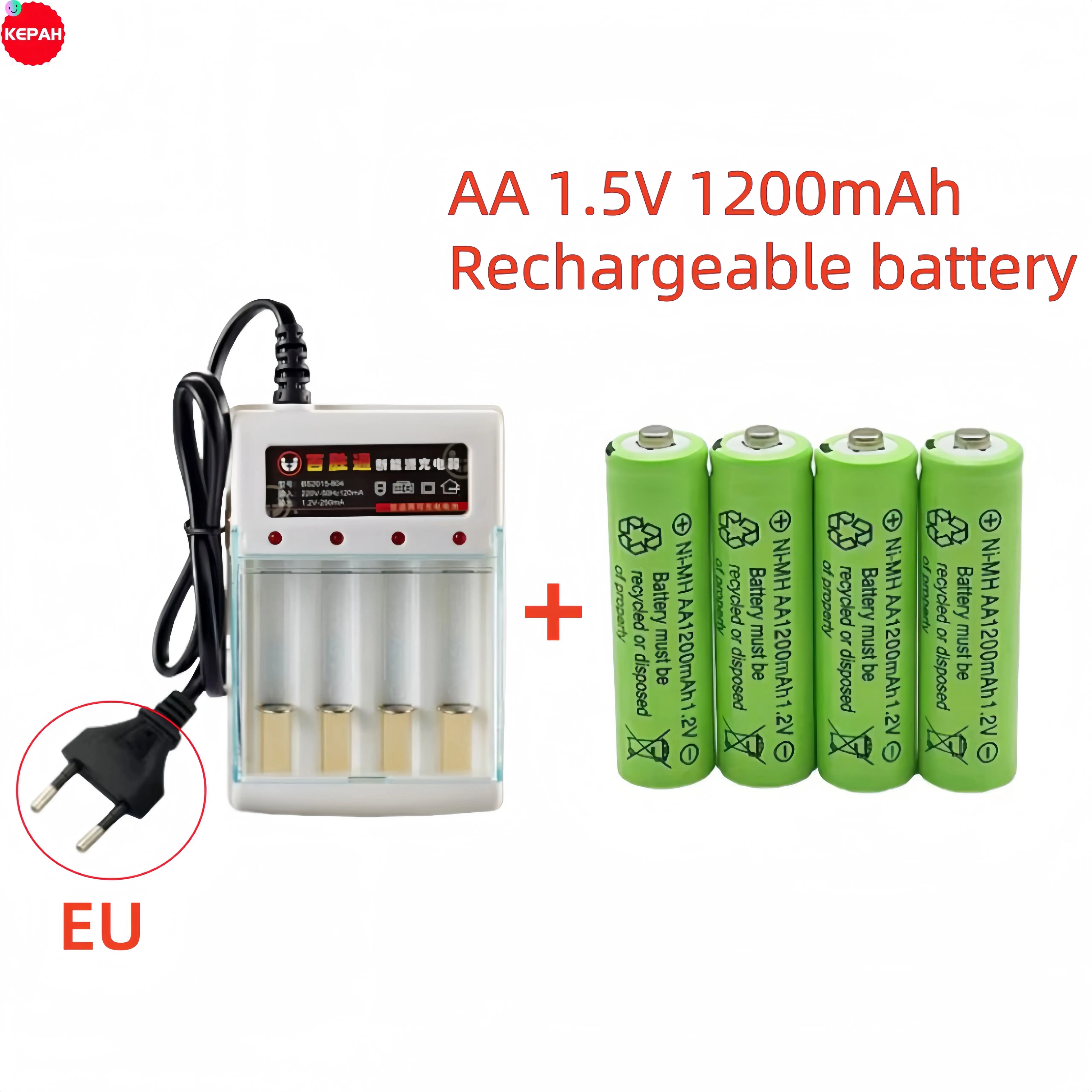 Новейшая перезаряжаемая батарея AA 1,5 в 1200 мАч, подходит для часов, игрушек, фонарика, пульта дистанционного управления, батареи камеры + зарядное устройство Новейшая перезаряжаемая батарея AA 1,5 в 1200 мАч, подходит для часов, игрушек, фонарика, пульта дистанционного управления, батареи камеры + зарядное устройство