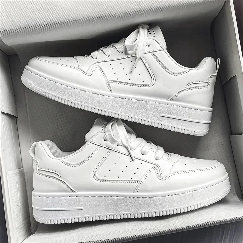 2024 Brand Leather men\'s Sneakers White Platform Woman Sports Sneakers Female Vulcanized Shoes Sneakers Casual Ladies Trainers