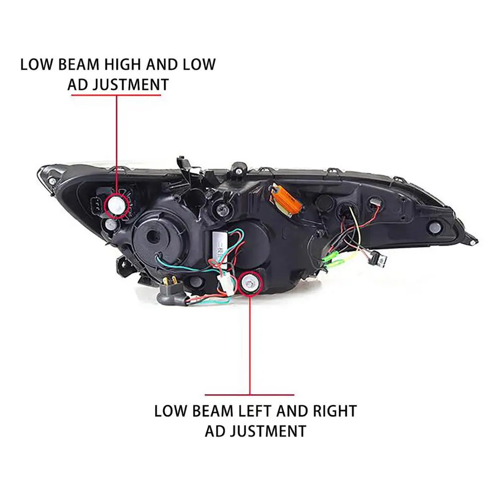 Headlamp Assembly for Honda Fit/Jazz 2014-UP with Benz Style DRL Flashing  Moving Turn Signal Dual Beam Lens Car Accessories