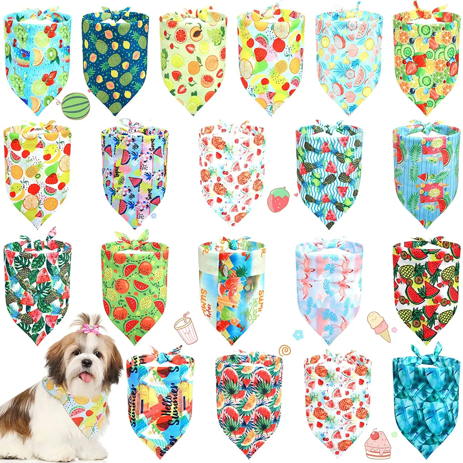 20er Packungen Weihnachts-Hunde-Bandana, dreieckige Schals für Hunde, Thanksgiving, Halloween, Hunde-Lätzchen, Bandanas für Hunde-Accessoires – Detail 28