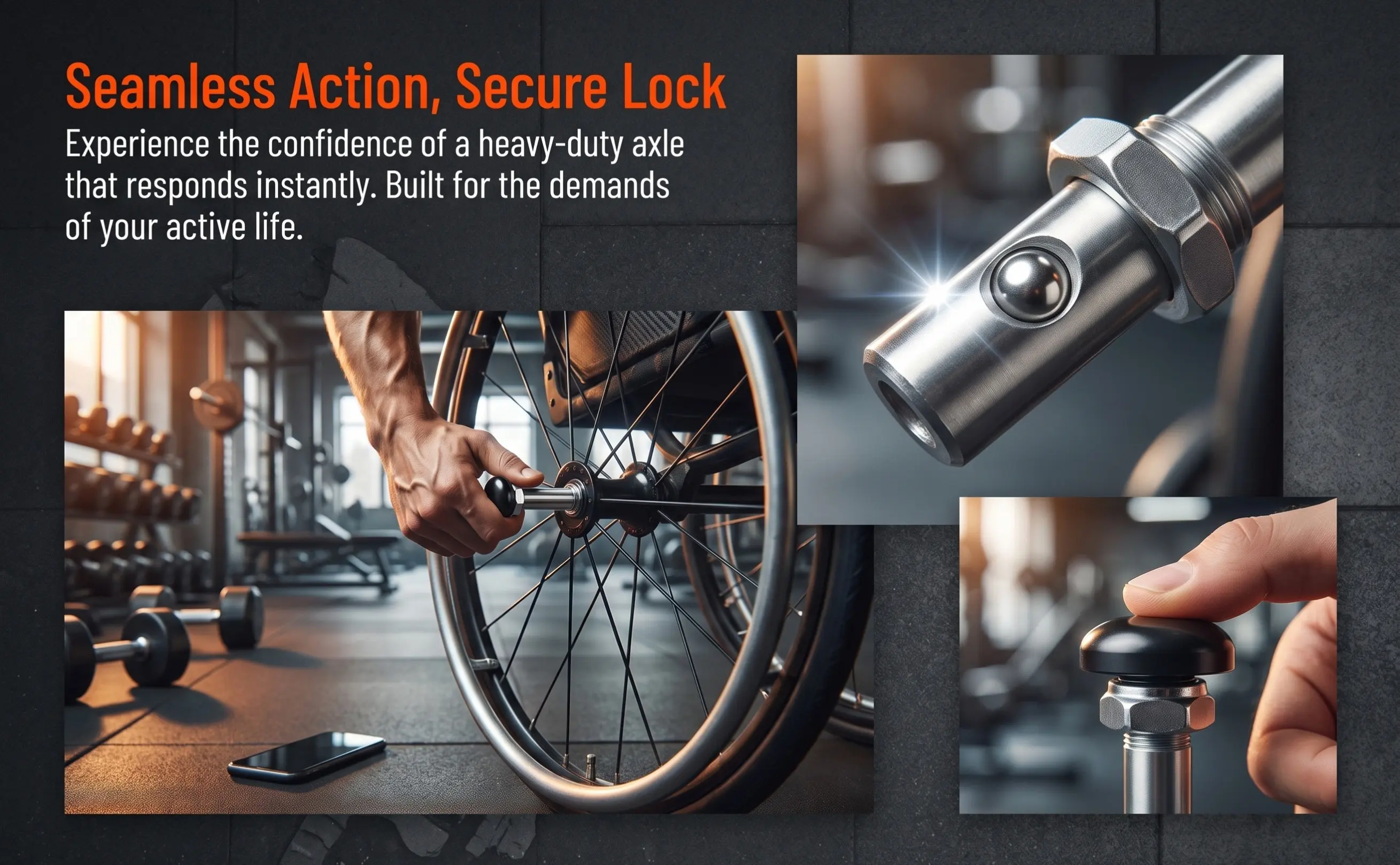 Stainless Steel Wheelchair Axle Kit – Quick Release, Lightweight Rear Axles for Smooth Mobility, Sports & Daily Use
