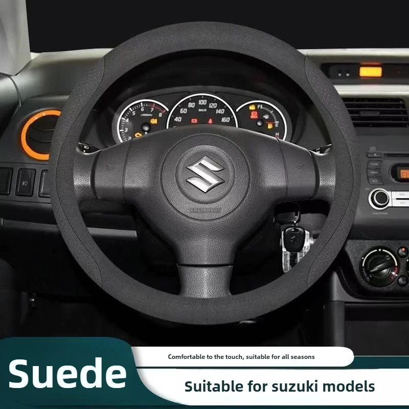 Leather Car Steering Wheel Cover for Suzuki Swift Vitara Jimny JB64 Jb74 Baleno S Cross Grand Vitara Sx4 Alto Ignis Accessories