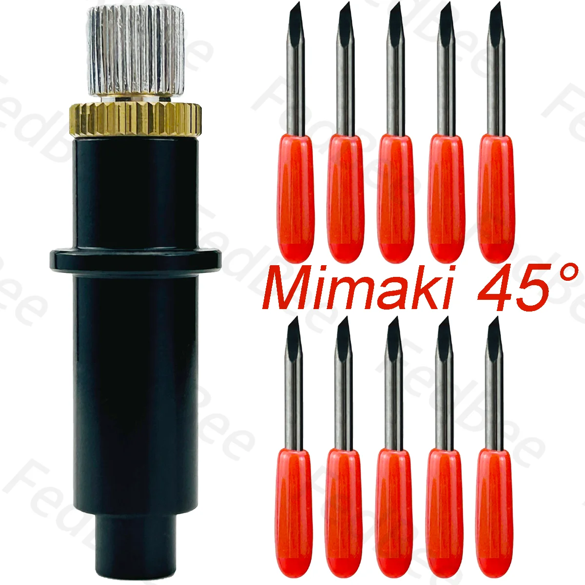 

Fine Point 10pcs 45 Degree Blade + 1pc Blade Holder for Mimaki (Round Bottom)