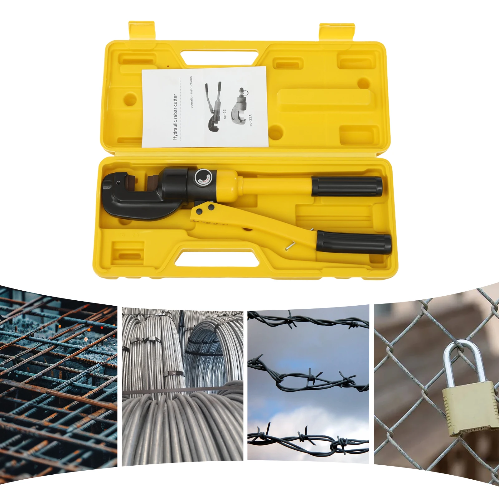 أداة قطع سلسلة الترباس الهيدروليكية لقطع حديد التسليح 8 طن، قاطع الترباس 4 مم إلى 16 مم، مناسبة لقطع الأقفال والسلاسل الثقيلة