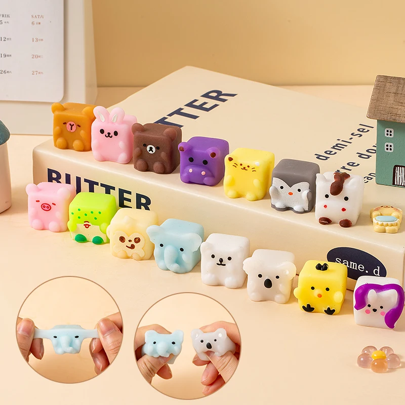 ユニークなもちもちスクイーズストレス解消おもちゃ 子供 大人向け 漫画風動物スクイーズタバスセット ストレス解消 握るおもちゃ パーティーギフト