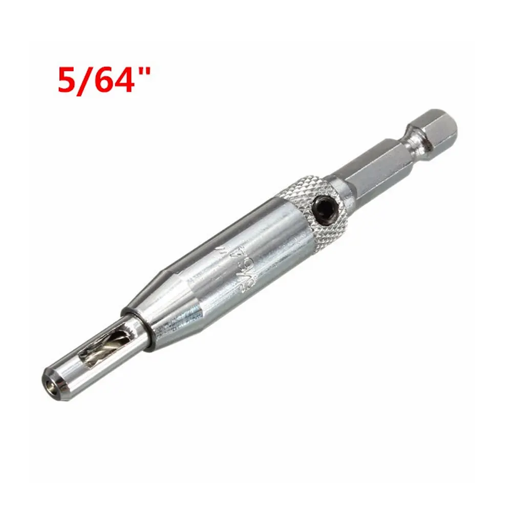 Binoax 4 Pcs Self Centering Hinge Hardware Drill Bit Set 5/64 7/64 9/64 11/64 HSS Wood Tool Hole Saw Cabinet Tool Set